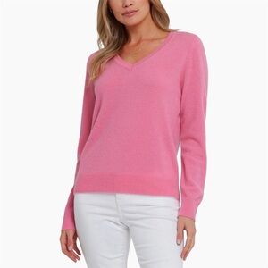 MICHAEL KORS | 100% Cashmere V-Neck Sweater in Pink | Sz M